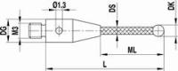 A-5555-1251 контактный прямой щуп М3, шарик 3мм, длина 40мм, стержень из углеродного волокна, Renishaw