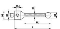 A-5003-5727 контактный щуп М3, шарик 6мм из нитрида кремния, длина 100мм, стержень из углеродного волокна, Renishaw
