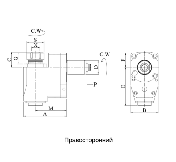 TBR3054801672 VDI30 Радиальный резьбонарезной приводной блок, Evermore